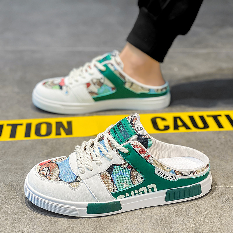 包头拖鞋男款2026新款夏季外穿透气凉鞋一脚蹬无后跟办公室半拖鞋