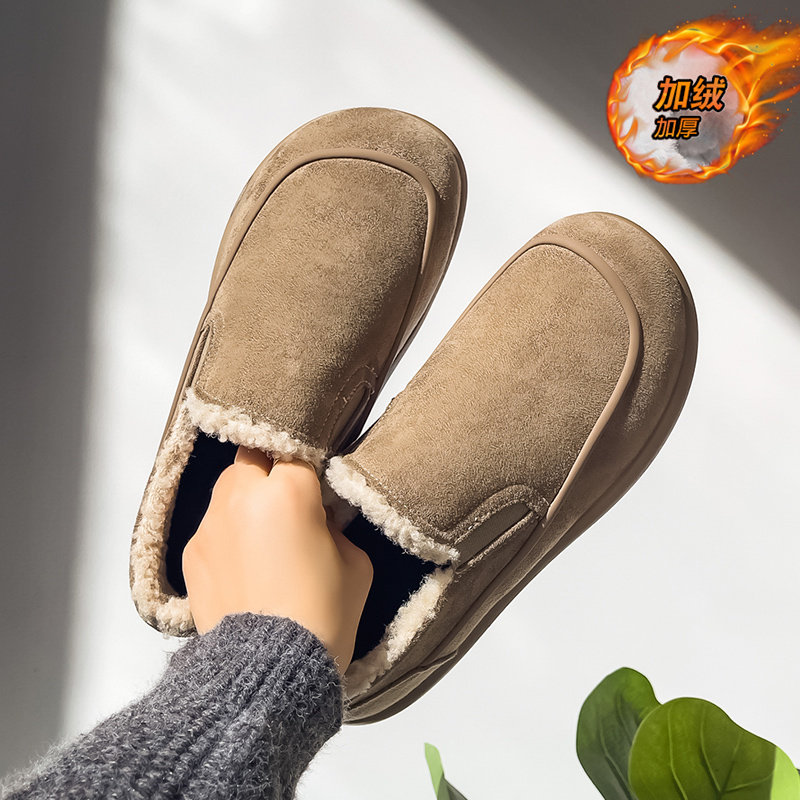 男鞋冬季加绒保暖棉鞋男士一脚蹬上班工作防水防滑厚底复古勃肯鞋,流行男鞋,棉鞋,淘宝优惠券,粉丝福利购,淘宝优惠卷