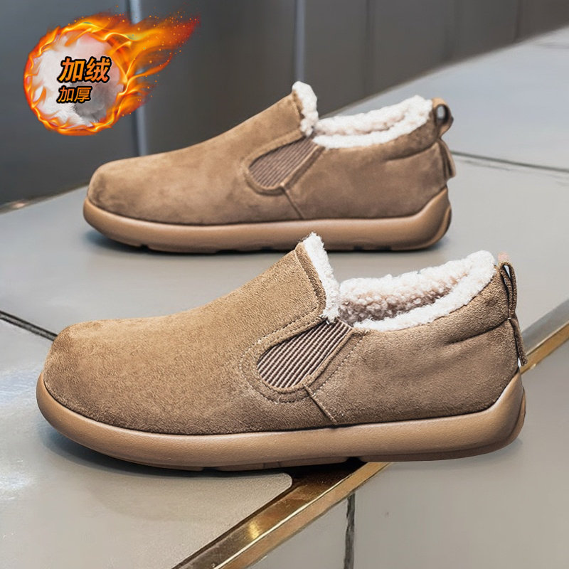 男鞋冬季加绒保暖一脚蹬棉鞋软底勃肯鞋皮毛一体防水防滑豆豆潮鞋,流行男鞋,单鞋,淘宝优惠券,粉丝福利购,淘宝优惠卷