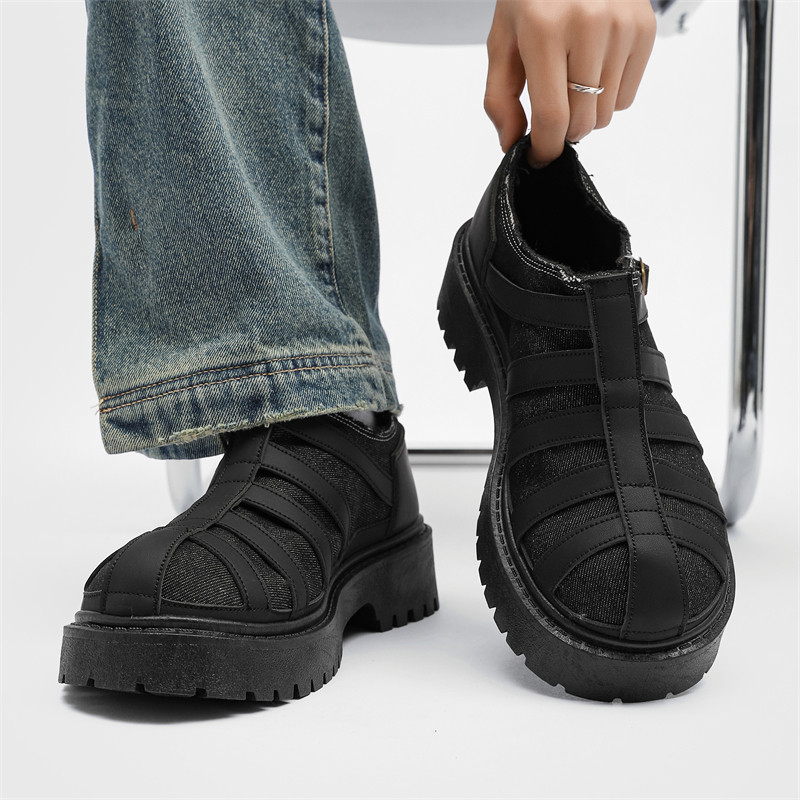 德训男鞋冬季小众高级感绅士男士黑色皮鞋潮流百搭休闲厚底大头鞋,流行男鞋,德训鞋,淘宝优惠券,粉丝福利购,淘宝优惠卷