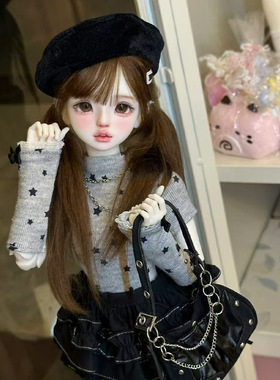 bjd娃娃假发sd3分4分6分叶罗丽深棕色齐刘海长直发假毛头套毛坯发