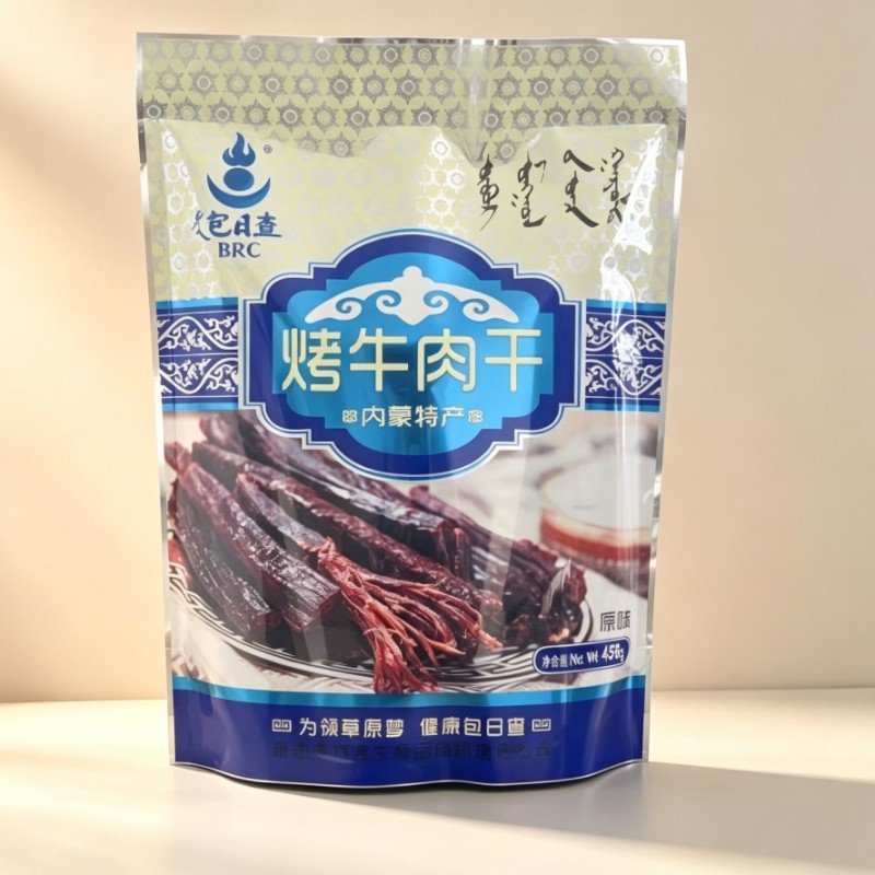包日查内蒙古特产烤牛肉干原味453g袋装休闲零食