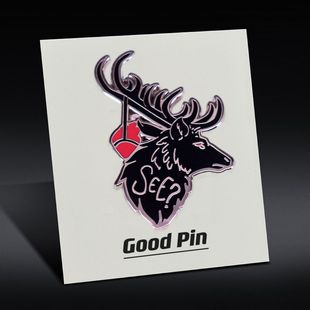 “汉尼拔”黑色雄鹿乌鸦金属胸针电影艺术装饰品徽章别针书包配饰