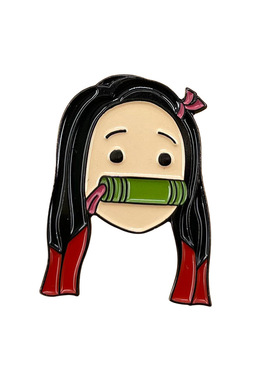 ”鬼灭之刃无限城“弥豆子动漫周边徽章可爱女孩金属胸针装饰礼物