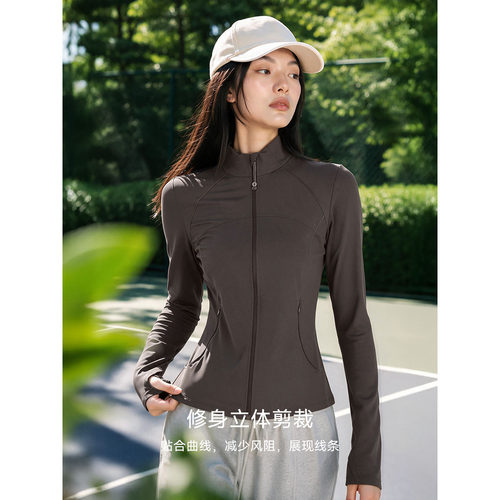 XWI欣未自然收腰塑形上衣外套女士2026秋新款lulu风运动休闲显瘦