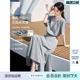 XWI欣未度假风假两件T恤连衣裙女2026年夏季 收腰显瘦休闲灰色裙子