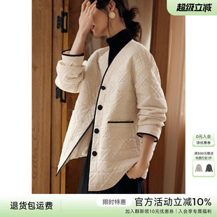 XWI/欣未小香风高级感轻薄棉衣棉服外套女冬季韩版简约棉袄上衣