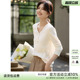 白色V领显瘦小衫 新款 女2025春季 XWI欣未优雅百搭小香风肌理感衬衫