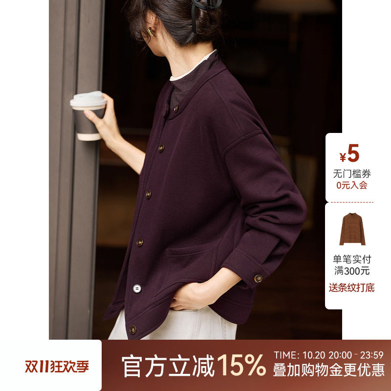XWI欣未轻暖软糯针织加绒外套女2026秋冬新款休闲氛围感短款上衣
