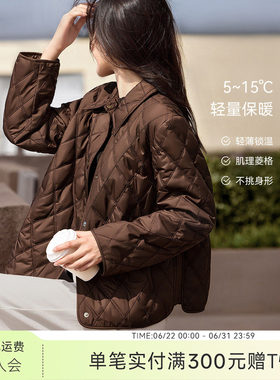 XWI欣未美拉德衬衫式夹棉棉服外套女秋冬季轻薄休闲百搭短款棉袄