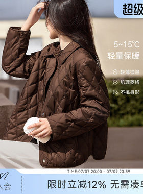 XWI欣未美拉德衬衫式夹棉棉服外套女秋冬季轻薄休闲百搭短款棉袄