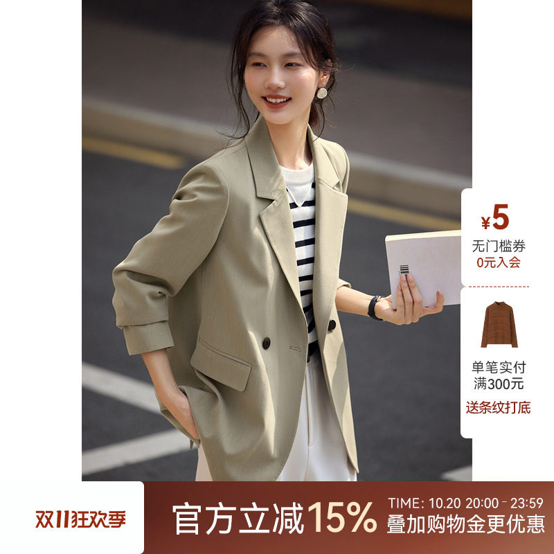 XWI欣未轻职场休闲西装外套女秋气质名媛高级感不规则设计感西服