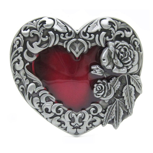 玫瑰花桃心美国西部牛仔皮带扣腰带皮带平滑扣cowboy belt buckle