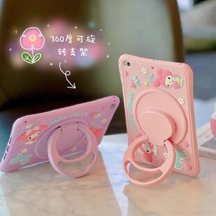 美乐蒂适用苹果iPad2022第10代平板保护套10.2寸789外壳十防摔360旋转支架Air4 5可爱pro11硅胶mini6钢化膜