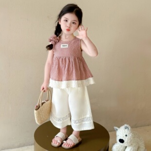 女童夏季套装2026新款洋气时髦儿童薄款女宝宝夏装短袖小女孩夏天