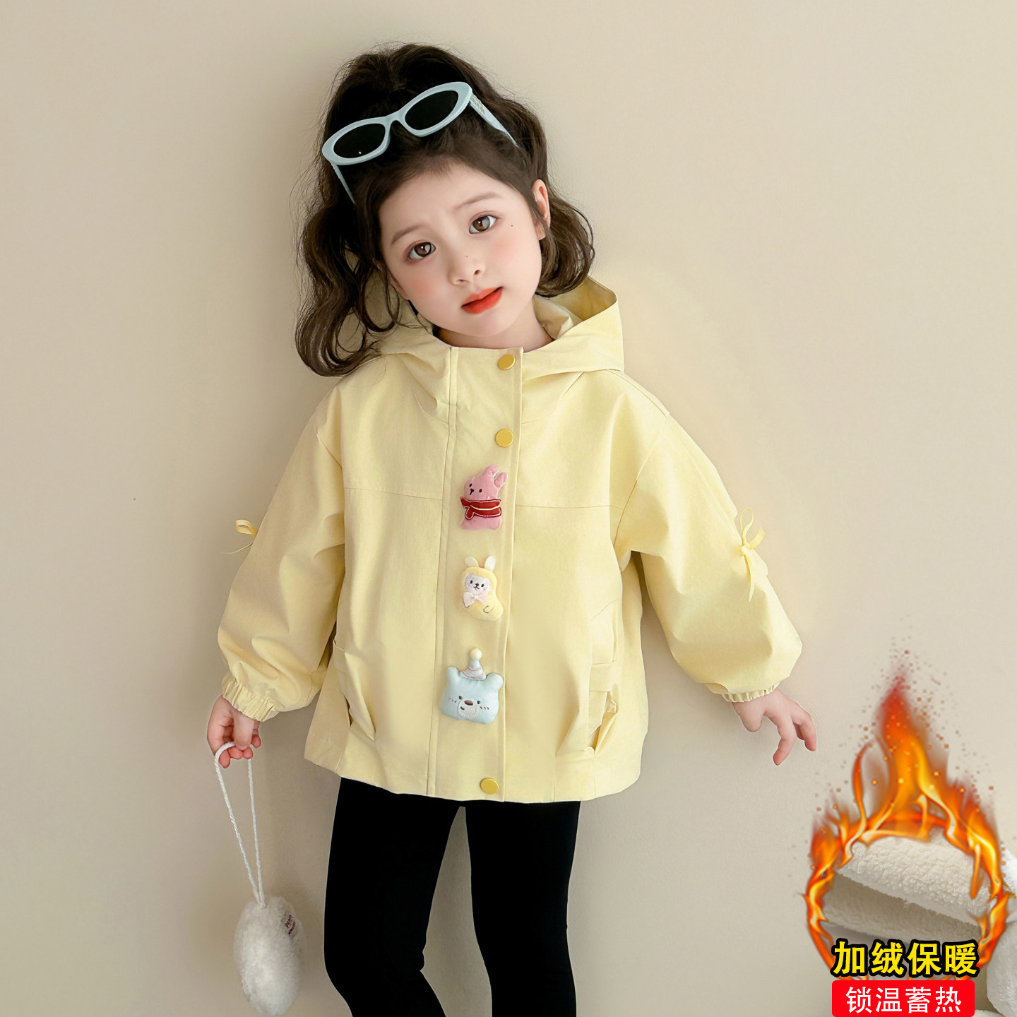 女童加绒外套秋冬玩偶加厚儿童夹棉洋气冬季女宝宝初冬装薄棉加棉,童装/婴儿装/亲子装,普通外套,淘宝优惠券,粉丝福利购,淘宝优惠卷