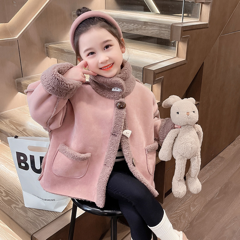 女童外套秋冬2023新款冬季