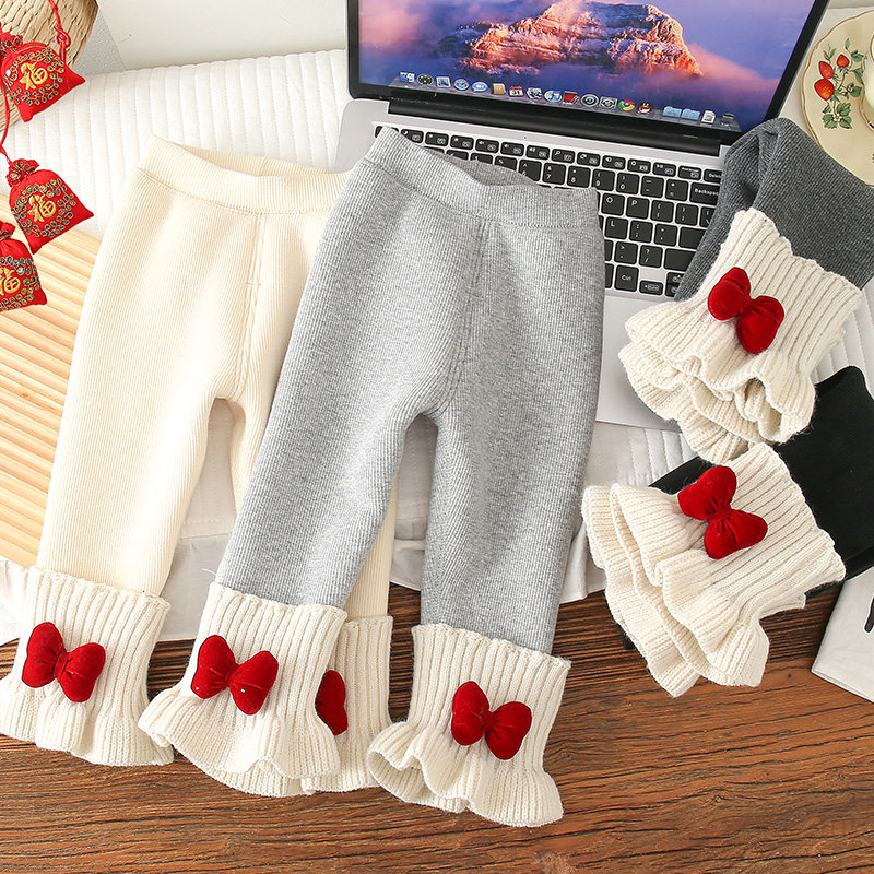 女童加绒加厚打底裤2025新款儿童外穿女宝宝儿童蝴蝶结冬季打底裤,童装/婴儿装/亲子装,裤子,淘宝优惠券,粉丝福利购,淘宝优惠卷