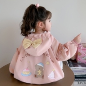 连帽蝴蝶结女宝宝春装 洋气儿童春季 冲锋衣 2026新款 女童外套春秋款