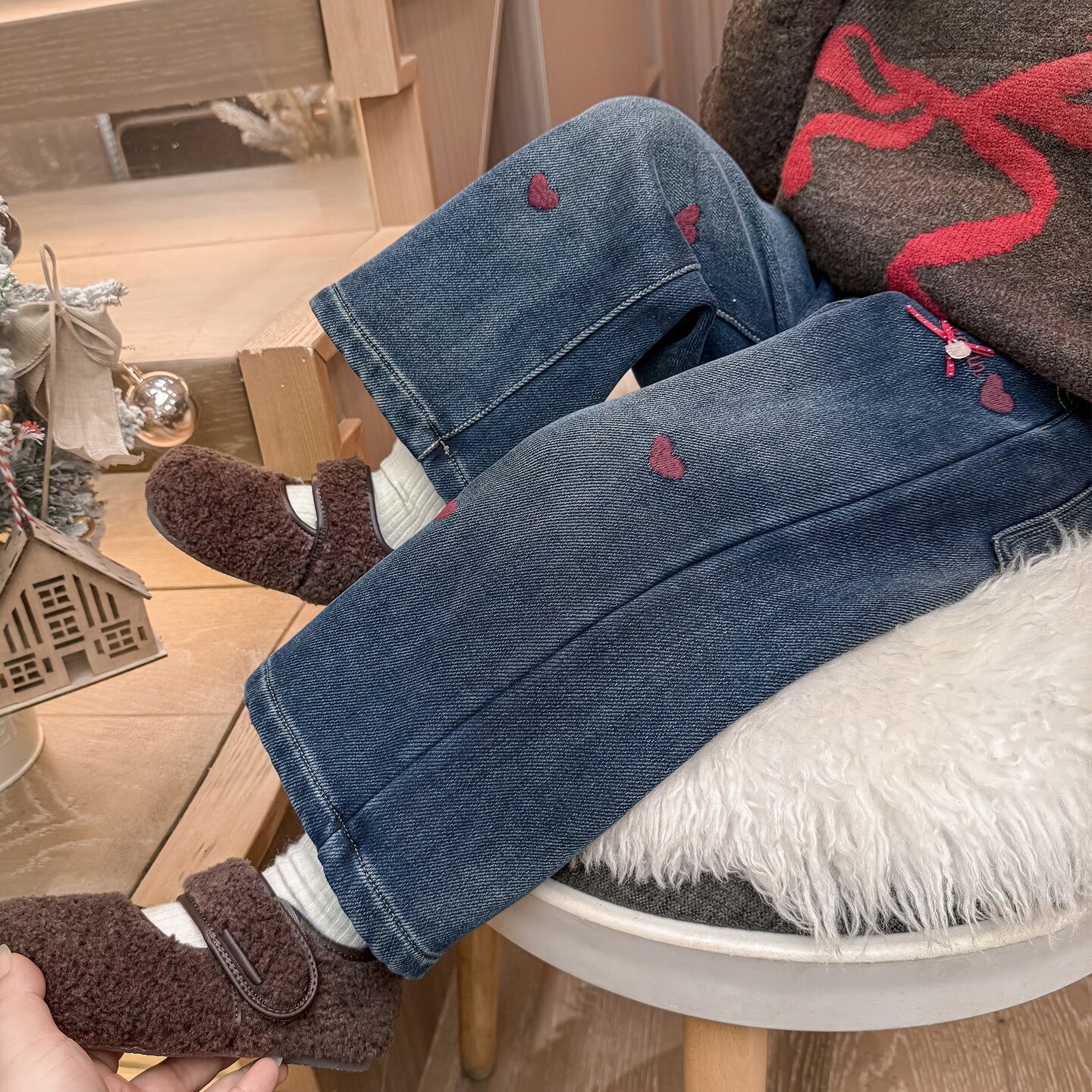 女童加绒牛仔裤秋冬季2025女宝宝儿童爱心直筒裤子一体绒加厚外穿,童装/婴儿装/亲子装,裤子,淘宝优惠券,粉丝福利购,淘宝优惠卷