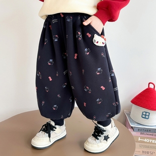 裤 外穿棉裤 子秋冬款 加绒一条过冬女宝宝冬季 儿童休闲裤 女童加厚版