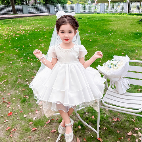 女童连衣裙夏季2026新款儿童婚纱礼服tutu蓬蓬公主裙生日花童夏装