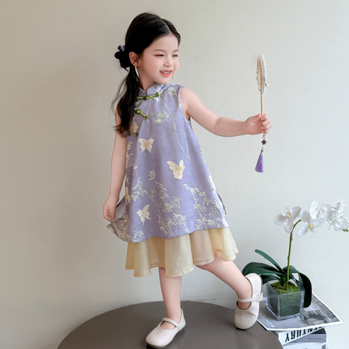 女童汉服裙子2026新款儿童古风国风女孩宝宝蝴蝶夏季演出服连衣裙