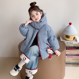 女童羽绒服白鸭绒儿童冬装2025新款洋气小女孩女宝宝加厚外套冬季