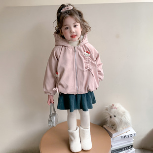 女童皮衣外套2026新款秋冬装儿童洋气加绒加厚皮夹克宝宝冬装上衣