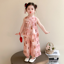 2025新款夏季儿童女童国风夏日哪吒小女孩新中式套装汉服盘扣夏装