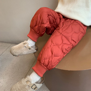 2025新款 棉裤 儿童一条过冬冬季 子女宝宝冬装 加厚保暖裤 女童羽绒裤