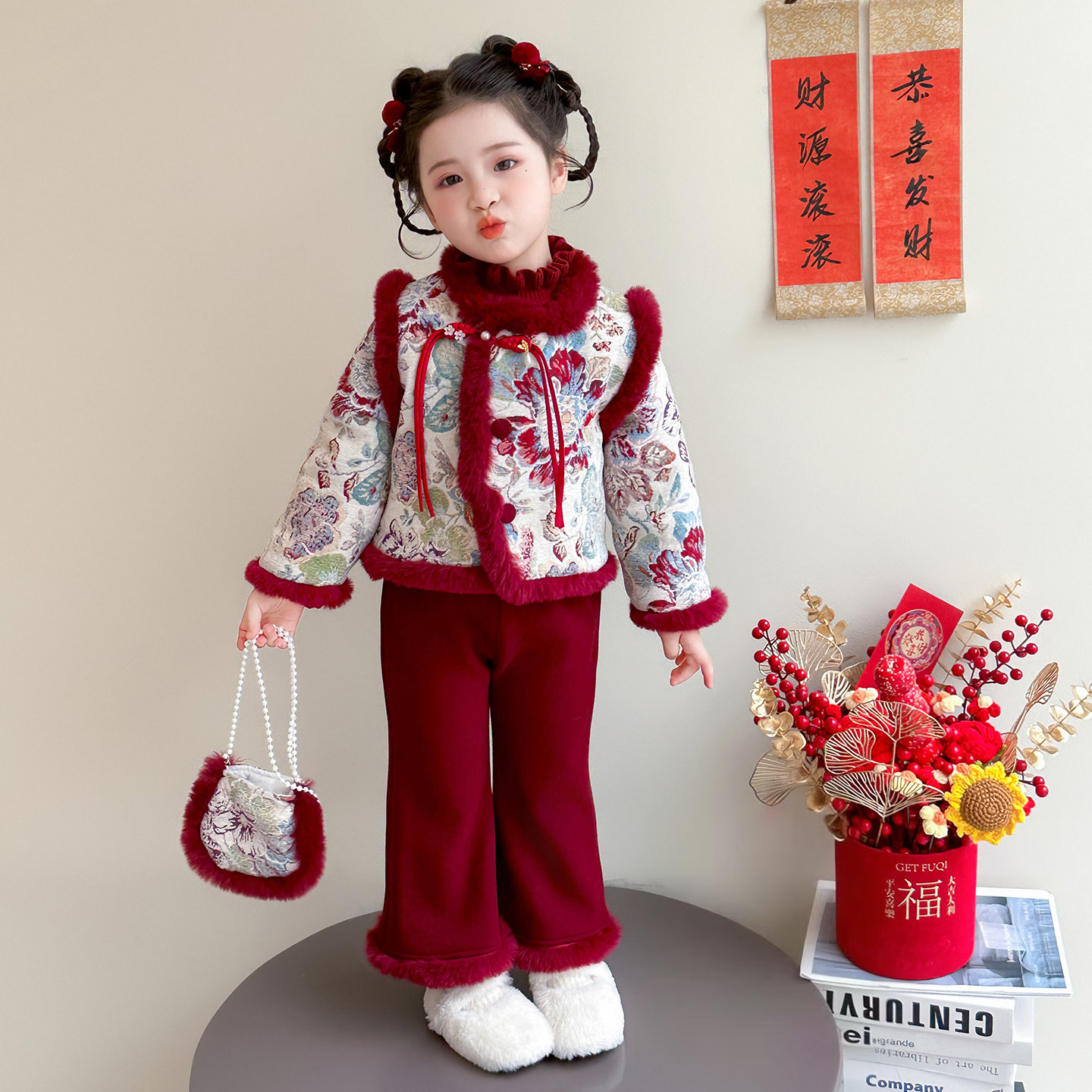 女童拜年服冬季2025新款儿童国风新年冬装女宝宝花开过年衣服唐装,童装/婴儿装/亲子装,唐装,淘宝优惠券,粉丝福利购,淘宝优惠卷