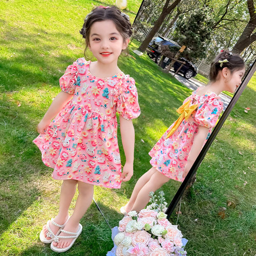 女童夏装连衣裙2026新款森系女宝宝后背蝴蝶结裙子公主裙儿童夏季