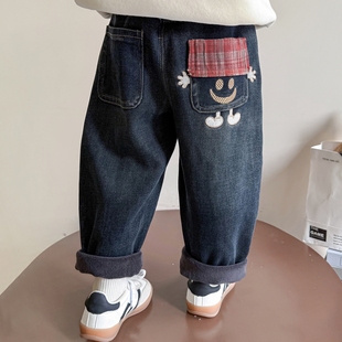 子秋冬款 老爹裤 2025新款 洋气女宝宝冬季 儿童加厚休闲裤 女童加绒裤