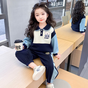 洋氣時髦兒童兔子女寶寶春季 女童春秋款 2025新款 春裝 套裝 運動衛(wèi)衣