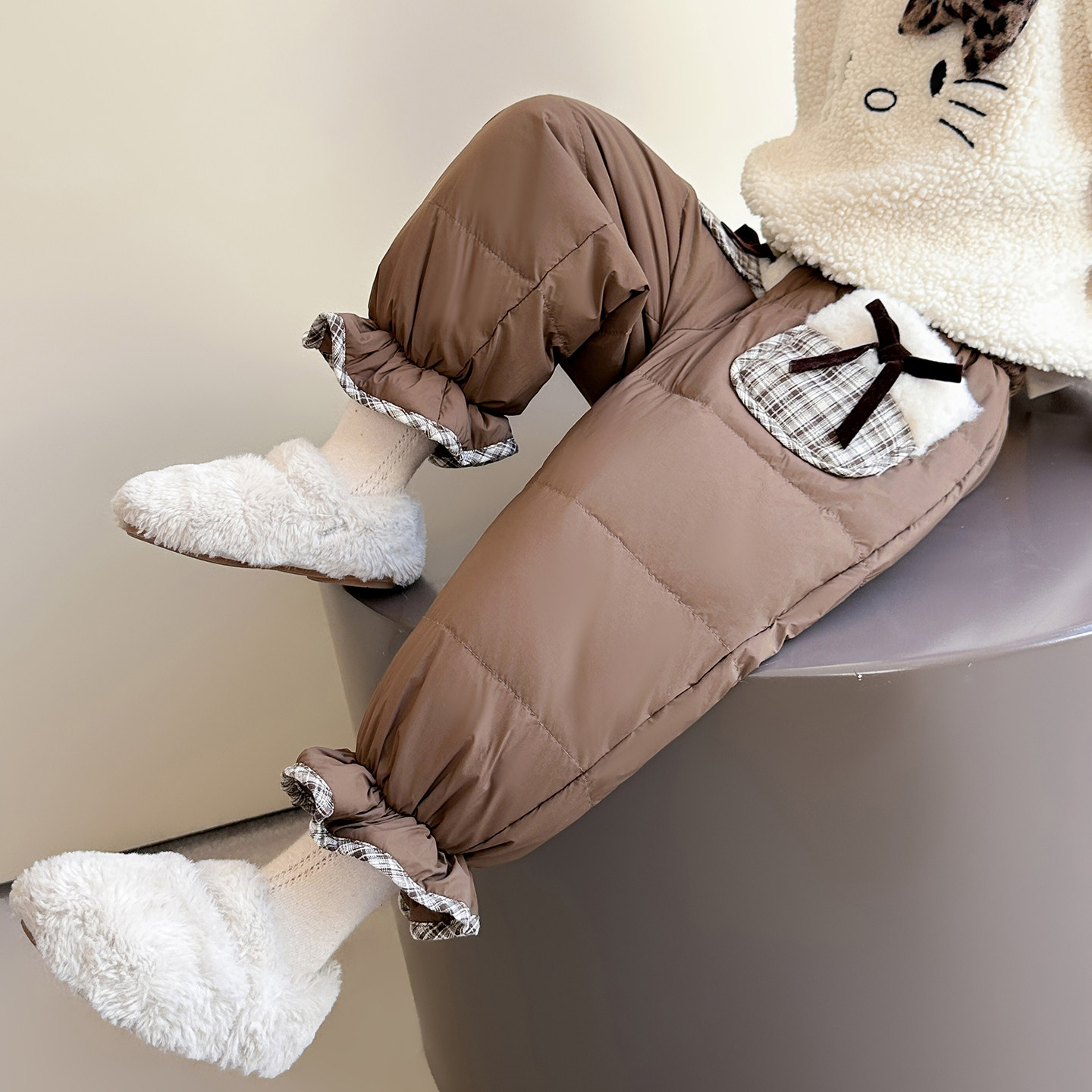 加厚版女童羽绒裤子宝宝2025新款儿童秋冬季外穿冬装一条过冬棉裤