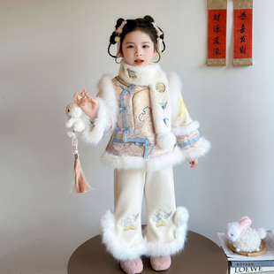 女童汉服拜年服秋冬季2025新款儿童格格装女宝宝唐装过年衣服云朵