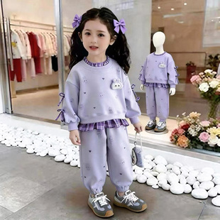 2026春秋新款女童春季卫衣早春套装洋气女宝宝卜卜儿童两件套春装
