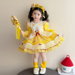女童春秋洛丽塔裙子春装2026新款儿童洋气春季连衣裙女宝宝公主裙
