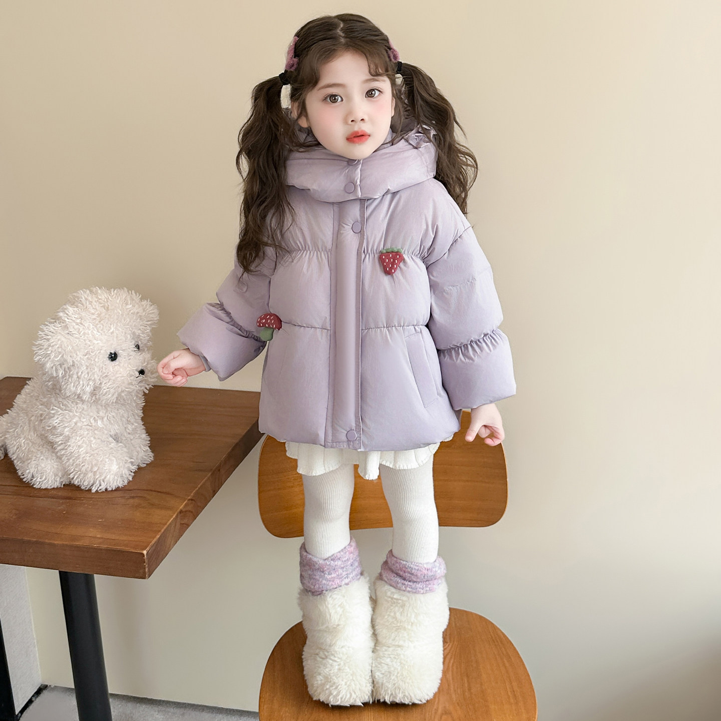 女童羽绒服2025新款短款加厚保暖连帽洋气面包服外套,童装/婴儿装/亲子装,羽绒服,淘宝优惠券,粉丝福利购,淘宝优惠卷