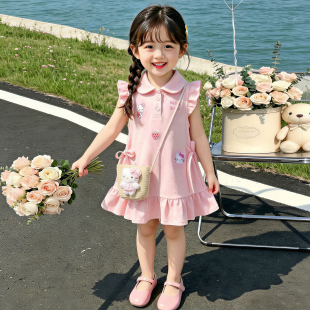 女童薄款Polo裙子夏装2026新款儿童夏季连衣裙女宝宝套装超好看夏