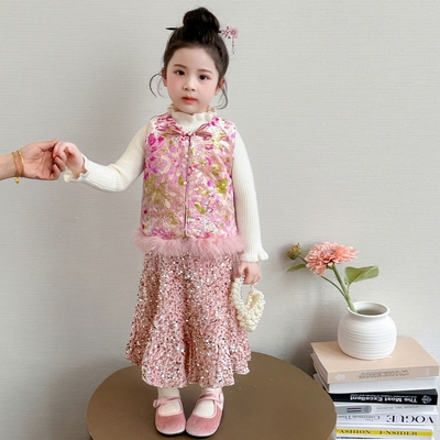 女童汉服拜年服冬装2026新款儿童新年冬季女宝宝唐装过年衣服喜庆