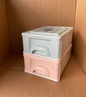 卧室衣柜收纳盒白色文件柜储物柜10L 松佳牌F092塑料单层抽屉式