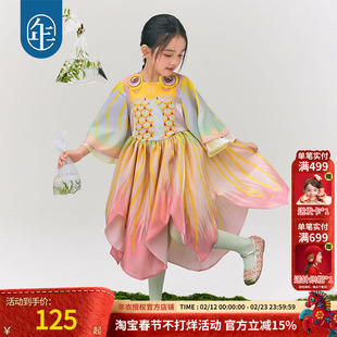 年衣童装女童连衣裙秋季新款古装古风汉服唐装儿童中式中秋演出服