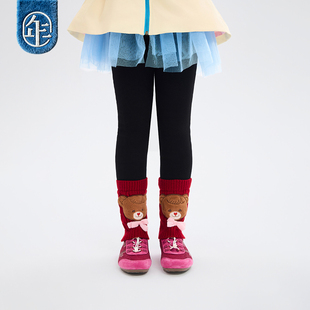 年衣童装儿童打底裤女童2025冬季新款女孩甜美修身长裤休闲加厚裤