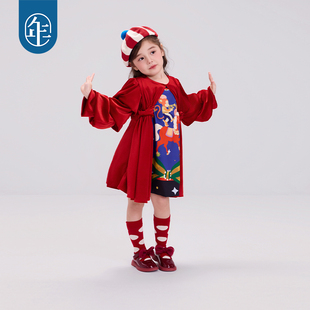年衣童装长袖连衣裙女童秋冬新款儿童公主裙重工A字裙礼服表演服