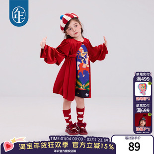 年衣童装长袖连衣裙女童秋冬新款儿童公主裙重工A字裙礼服表演服