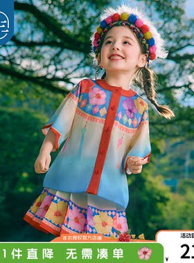 年衣童装儿童中式套装夏季新款女