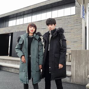 2021电商B247冬季中长款大毛领保暖户外休闲羽绒服情侣款896-P155图片