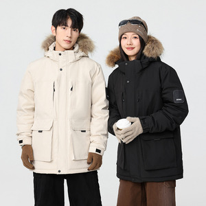 冬季保暖标白鸭绒大毛领连帽外套羽绒服情侣款B247-5355-p385，男装羽绒服，电商B247